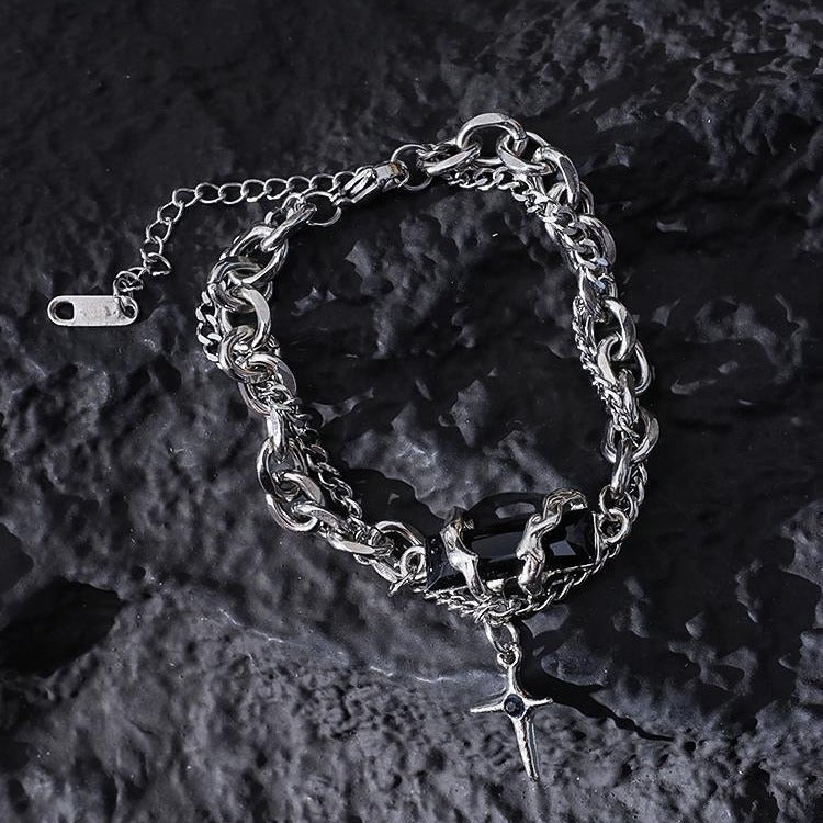 Star Body Winding Black Diamond Bracelet Simple Personality