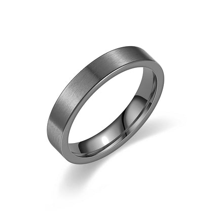 Fashion Simple Frosted And Matte Titanium Steel Ring