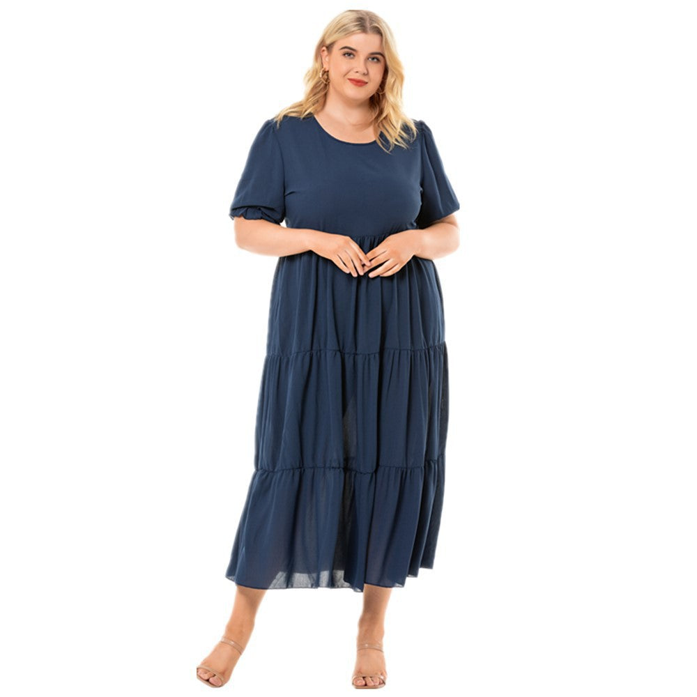 Plus Size Short-sleeve One-piece Dress For Women