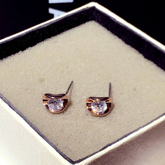 Inlaid Zircon Elegant Stud Earrings For Women