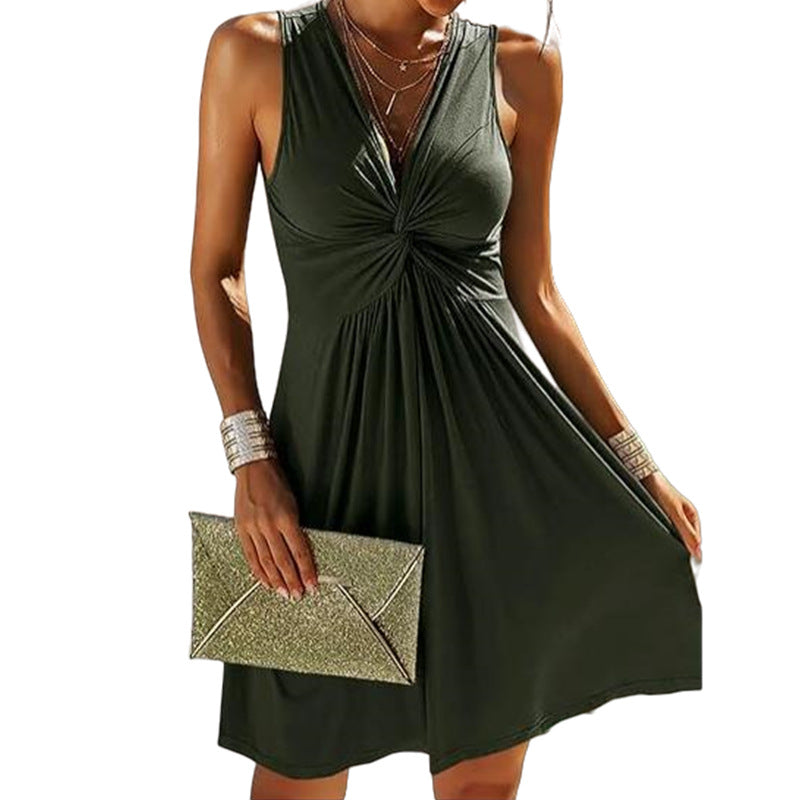 Women's Fashion Multi-color Sleeveless Beach Dress