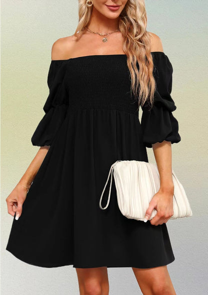 Floral Puff Sleeve Fashion Women's Wear Dress