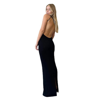 Backless Slim Fit Long Dress Women's Clothing