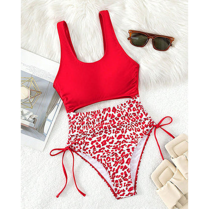 Bikini Leopard-print One-piece Swimming Suit Women