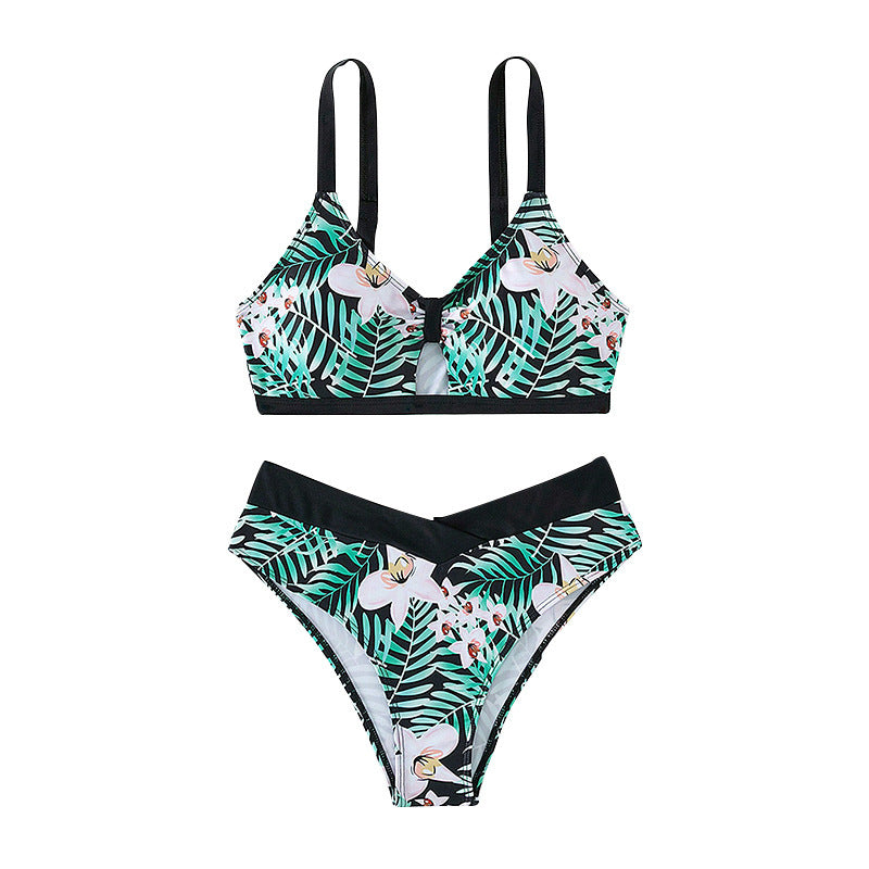 Printed Split Swimsuit Women's Sling