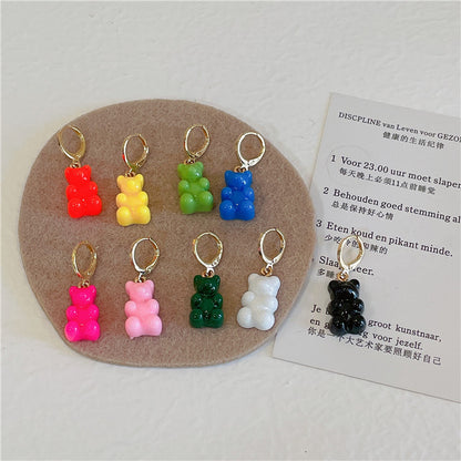 South Korea Colorful Candy Bear Earrings