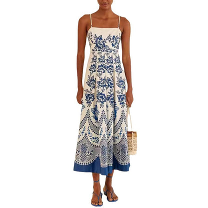 Women's Sling Symmetrical Printing Dress