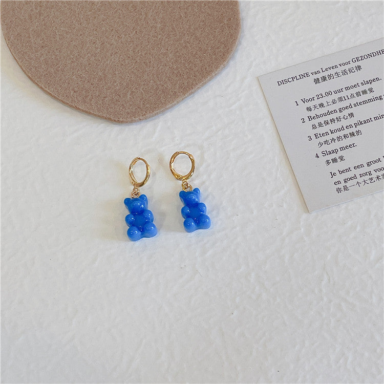 South Korea Colorful Candy Bear Earrings