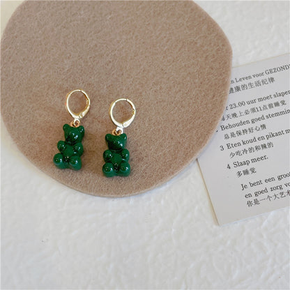 South Korea Colorful Candy Bear Earrings