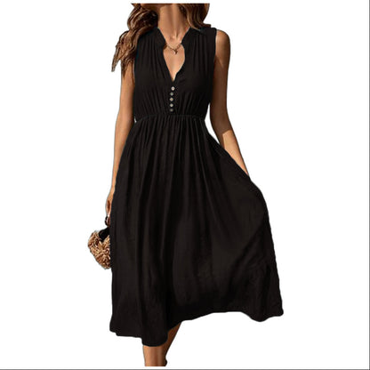 Women's SpringSummer Waist-slimming Long Dress