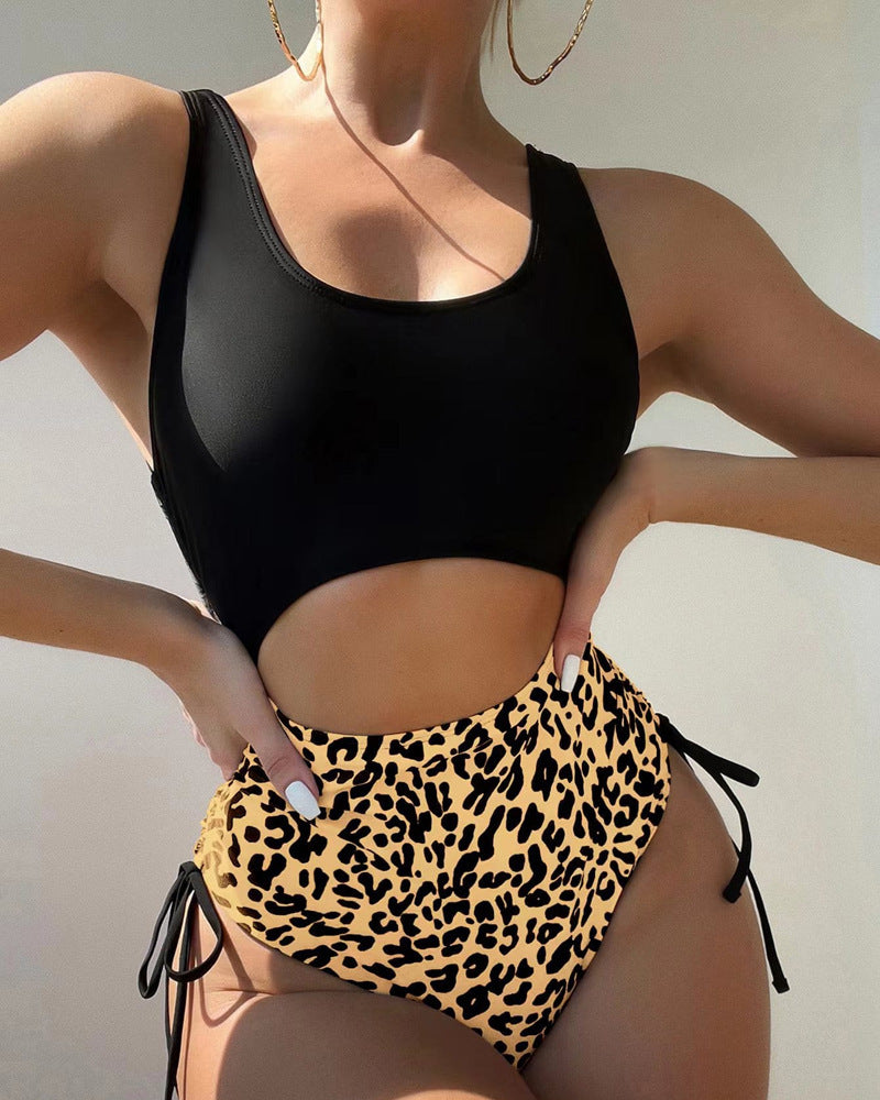 Bikini Leopard-print One-piece Swimming Suit Women