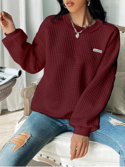 Letter Patch Detail Drop Shoulder Sweatshirt Sweater