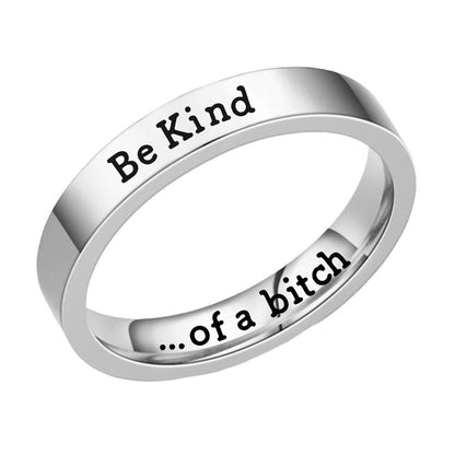 European And American New BeKind Ring Titanium Steel Couple Ornament