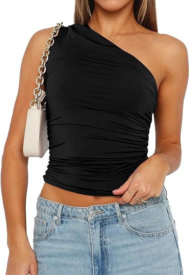 Women's Shoulder Sleeveless T-shirt Design Slim Top