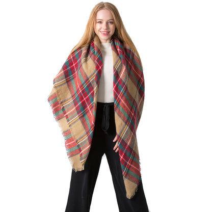 European And American Autumn And Winter Plus-sized Double-sided Qicaigei Scarf Women's Shawl