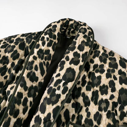 Fashion All-match Cardigan Printed Leopard Print Jacket