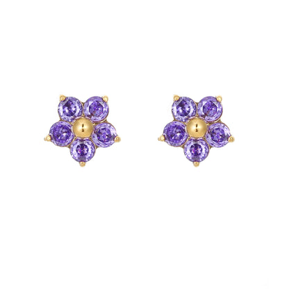 Small And Sweet Diamond Petal Stud Earrings Women