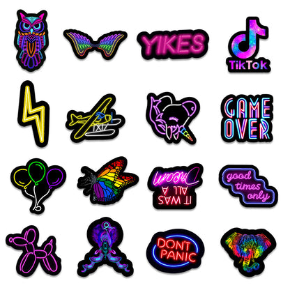 50 New Neon Stickers Car Trunk Phone Water Cup Decoration Stickers