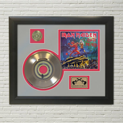 Gold Record Outlet - Iron Maiden Run To The Hills Framed Gold 45 Display