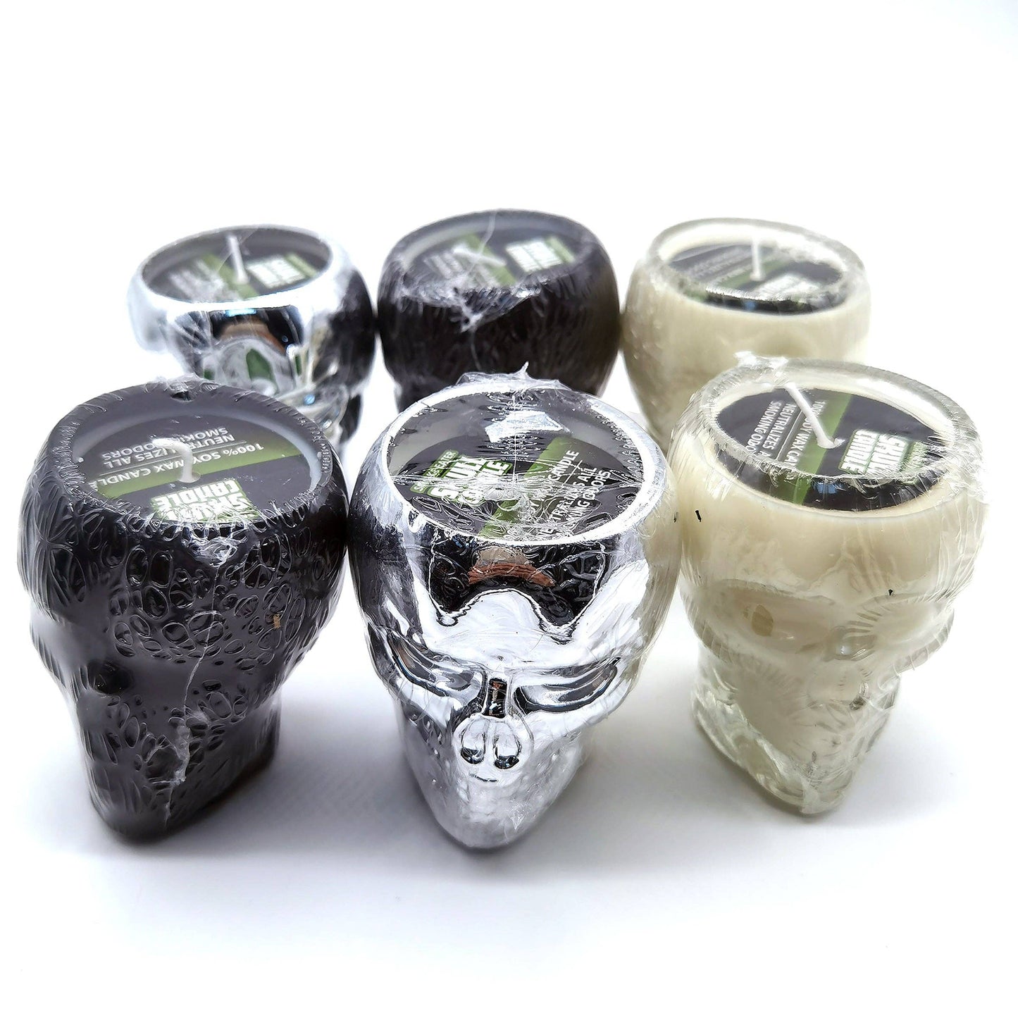 Novelty Closeout - Smoke Eater Smoker's Skull Shaped Candle Assortment- 6/Pack: Closeout Price