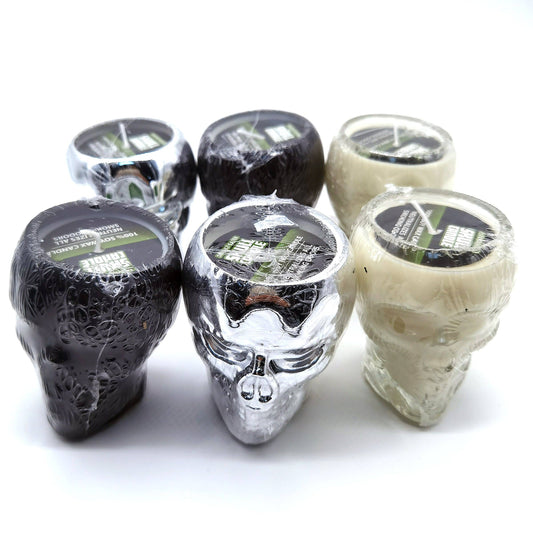Novelty Closeout - Smoke Eater Smoker's Skull Shaped Candle Assortment- 6/Pack: Closeout Price