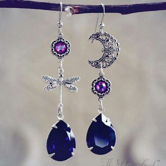 Blue Water Drop European And American Style Temperamental Earrings Women