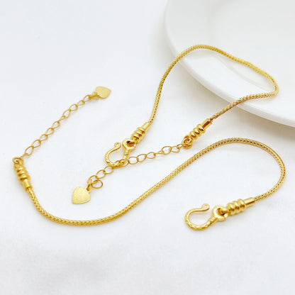 Ancient Style Alluvial Gold Diy Snake Bone Bracelet Beads Threading
