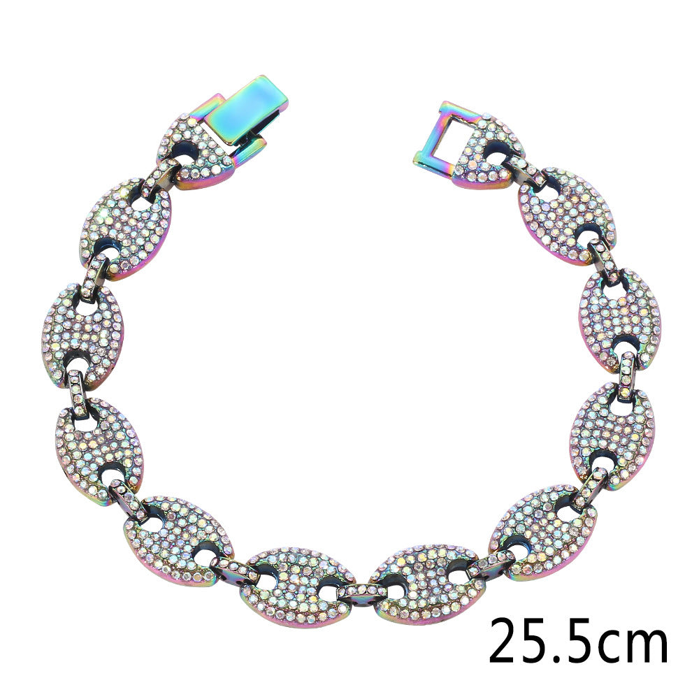 Women's Button Diamond Pig Nose Bracelet