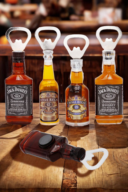 Cap Zone - Mini Whiskey Liquid Filled Magnetic Bottle Opener