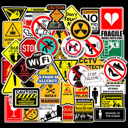 Warning Warning Sign Stickers Cross Border Amazon