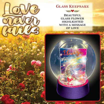 Novelty Closeout - Love Never Fails Light Up Glass Globe Keepsake- 6/Pack: CLOSEOUT PRICE