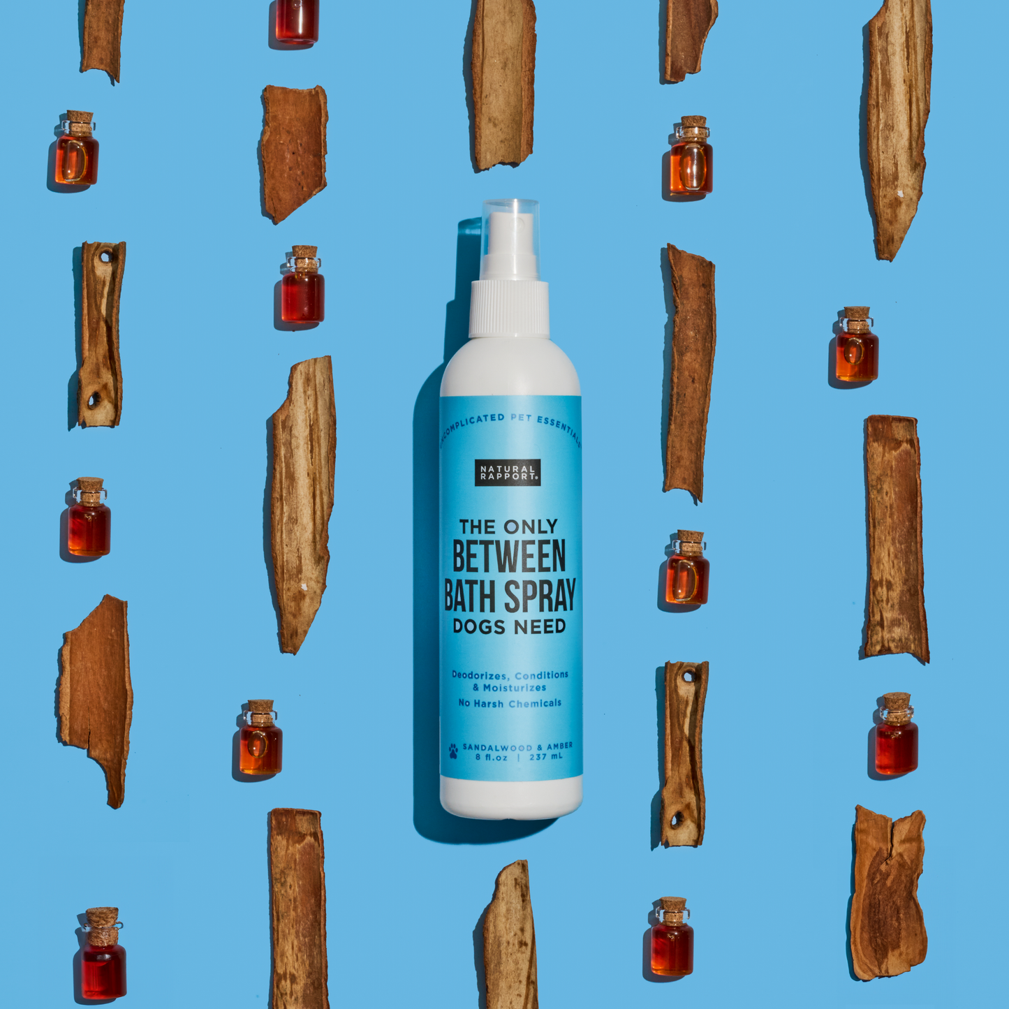Natural Rapport - The Only Between Bath Spray Dogs Need - Amber & Sandalwood: 8 ounce