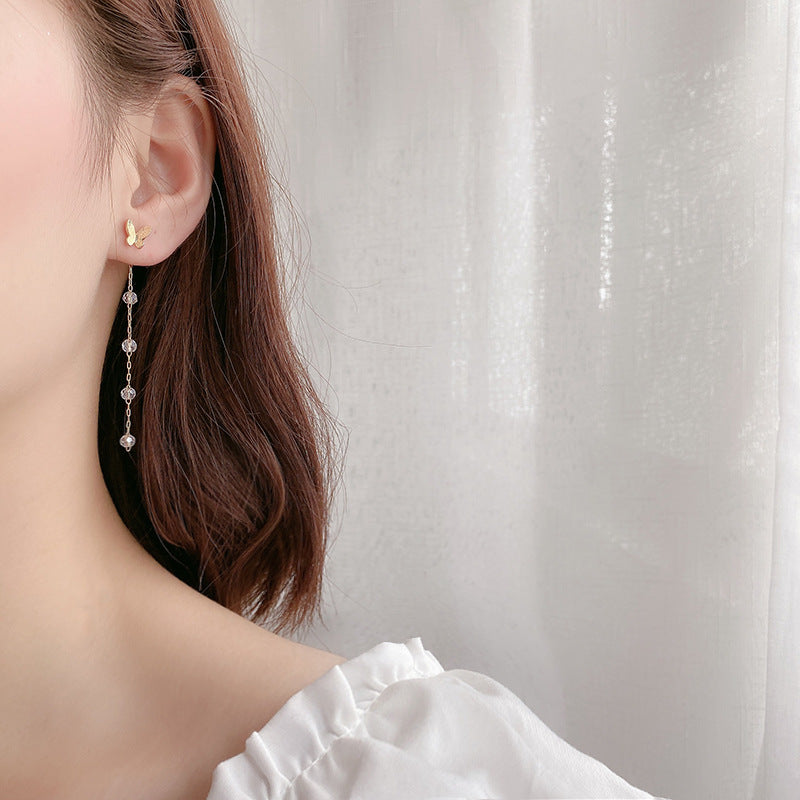 Butterfly Tassel Earrings Female Long Wild Temperament