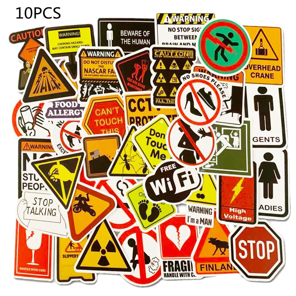 Warning Warning Sign Stickers Cross Border Amazon