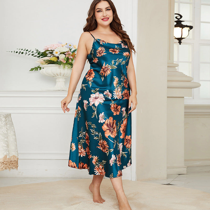 Plus-sized Plus Size Ice Silk Fashion Casual Pajamas