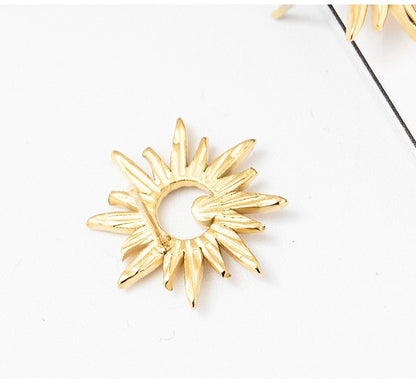 Stereo Sun Flower Ear Studs Titanium Steel