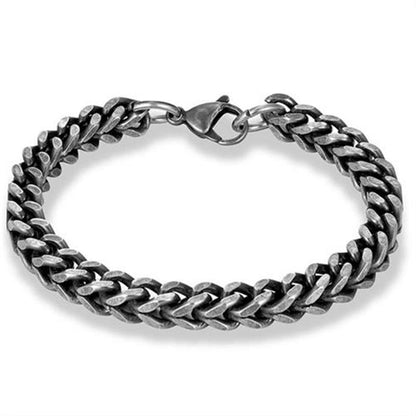 Stainless Steel Vintage Bracelet Men Black Cuban Chain