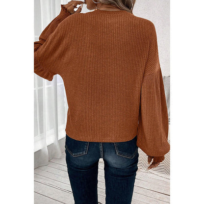 Solid Color Drop-shoulder Long-sleeve T-shirt Casual Loose Bottoming Shirt