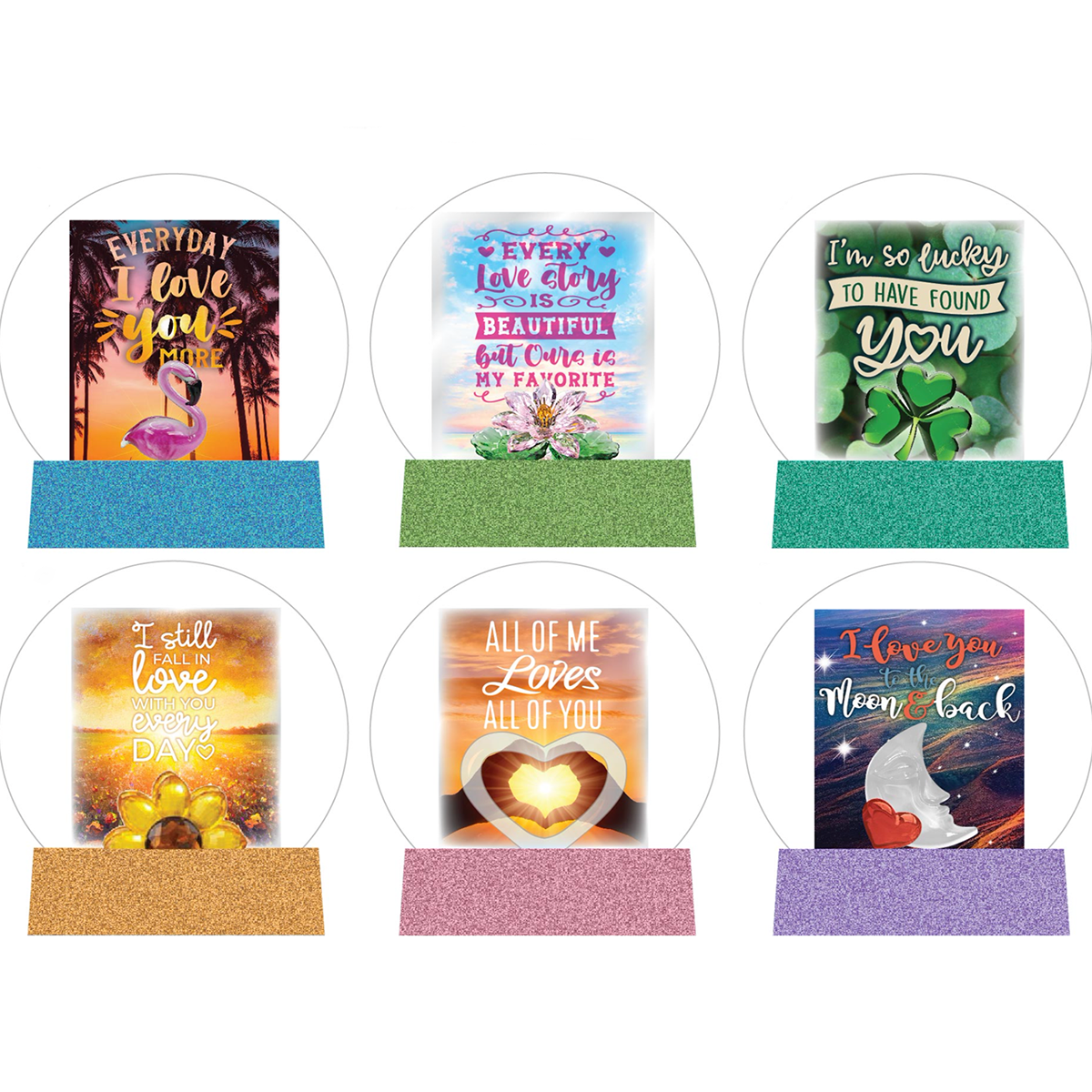 Novelty Closeout - Love Never Fails Light Up Glass Globe Keepsake- 6/Pack: CLOSEOUT PRICE
