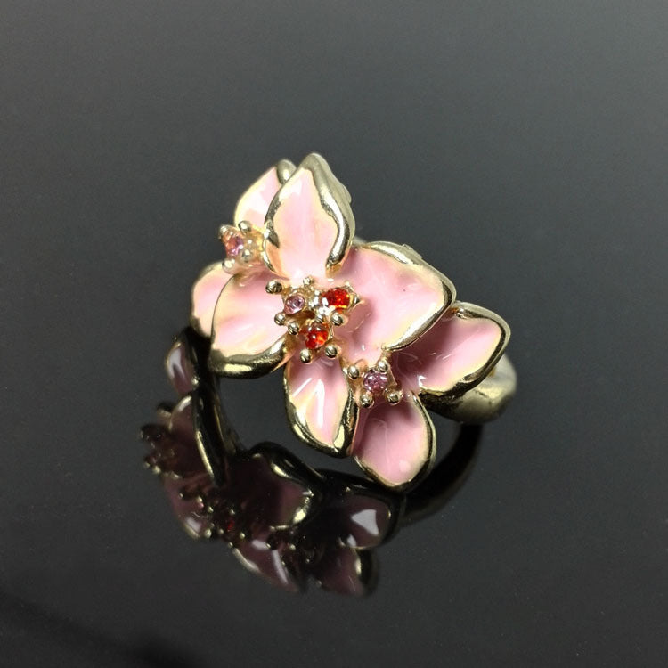 Crystal Painting Oil Flower Ring