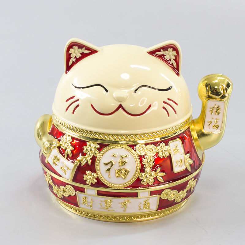 Lucky Cat Ashtray Creativity Personality Trendy Home Living Room With Cover Anti-fly Ash Uxury High-end Simple Ashtray