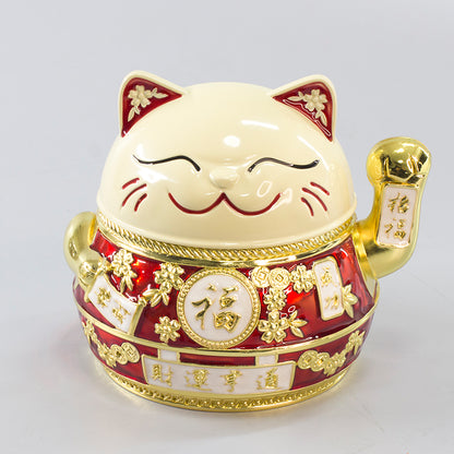 Lucky Cat Ashtray Creativity Personality Trendy Home Living Room With Cover Anti-fly Ash Uxury High-end Simple Ashtray