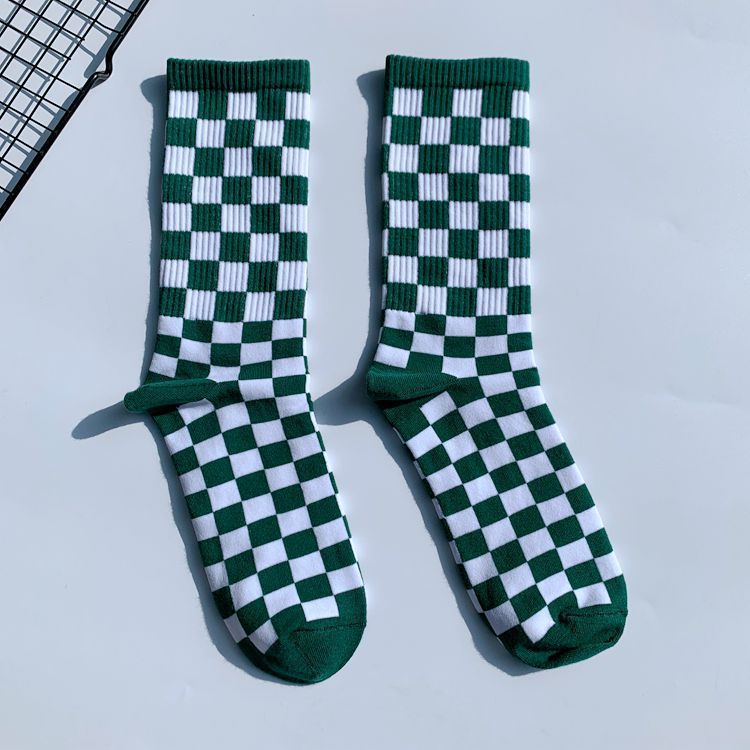 Socks Chessboard Socks Trendy Street European And American