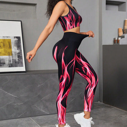 Seamless Gradient High Elastic Sports Bra Blouse And Pants