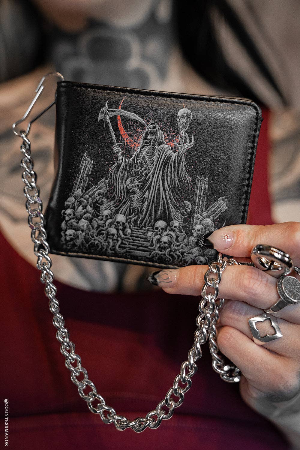 vampirefreaks - Dark Warlock Bifold Wallet w/ Chain