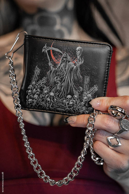 vampirefreaks - Dark Warlock Bifold Wallet w/ Chain