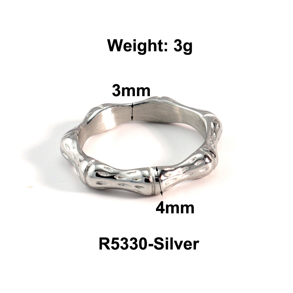 Fashion Bamboo Stainless Steel Ring