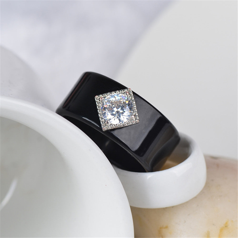 Fashion Simple Temperament Diamond Couple Ring