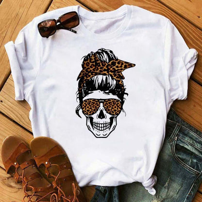 Women's Floral Skull Trendy Base Shirt