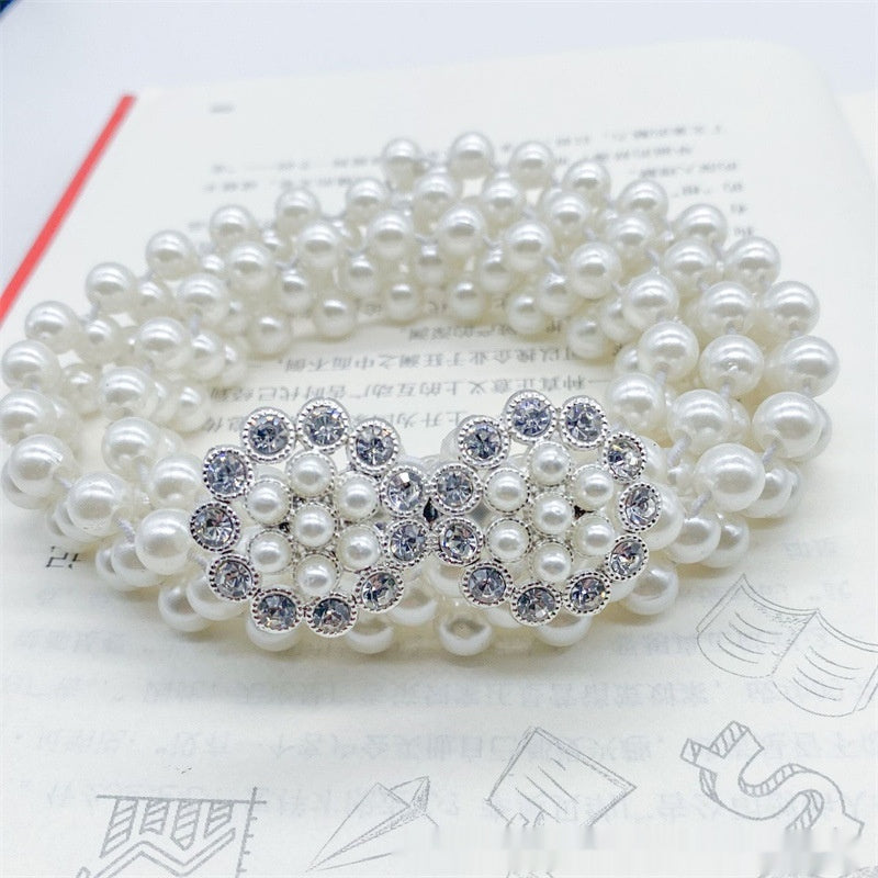 Fashion Jewelry Women's White Pearl Waist Chain Decoration